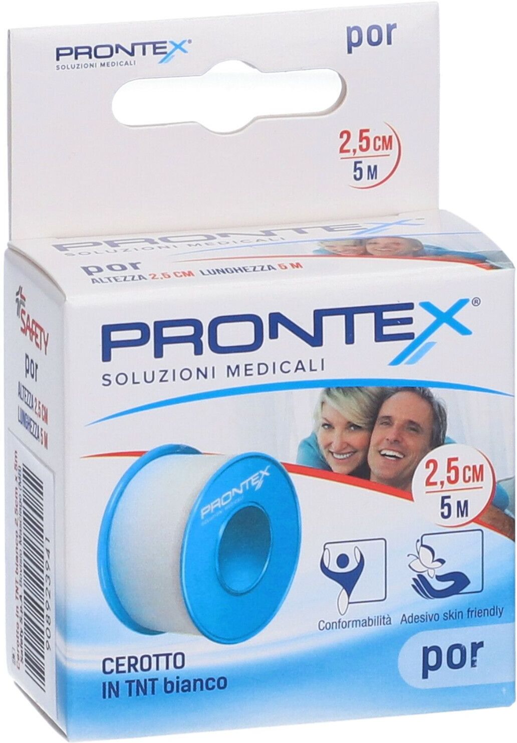 SAFETY SpA Prontex Tex Cerotto in TNT Bianco 2,5 cm x 5 m