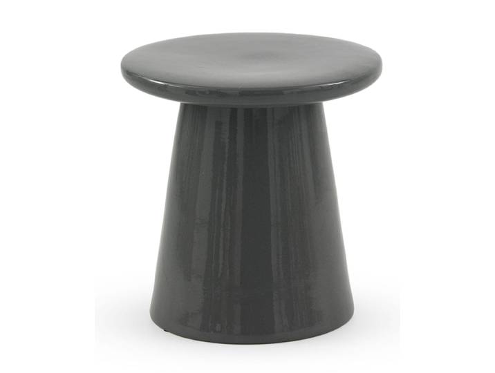 Tabouret / table d'appoint en céramique grise