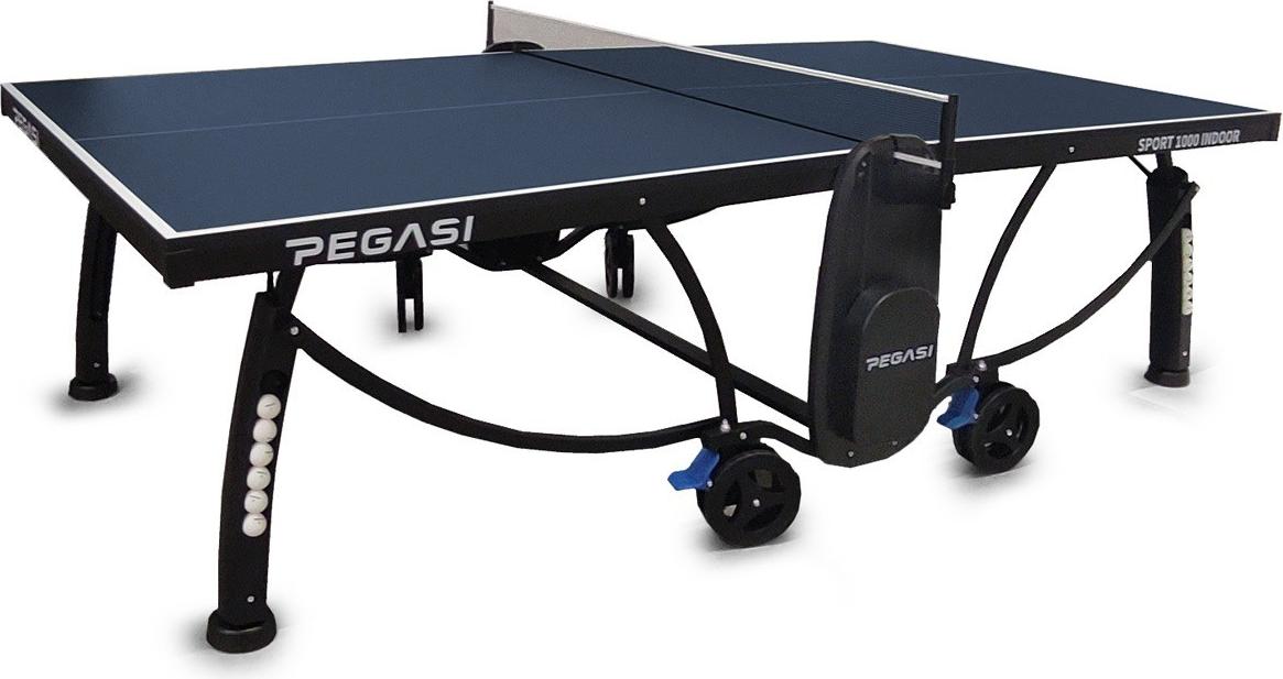 Pegasi Tischtennisplatte 1000 - Indoor Tischtennis - Tischtennistisch - Tischtennistisch Klappbar - Tischtennisplatte Indoor - Faltbare tischtennisplatte - Table Tennis - Table Indoor - Blau