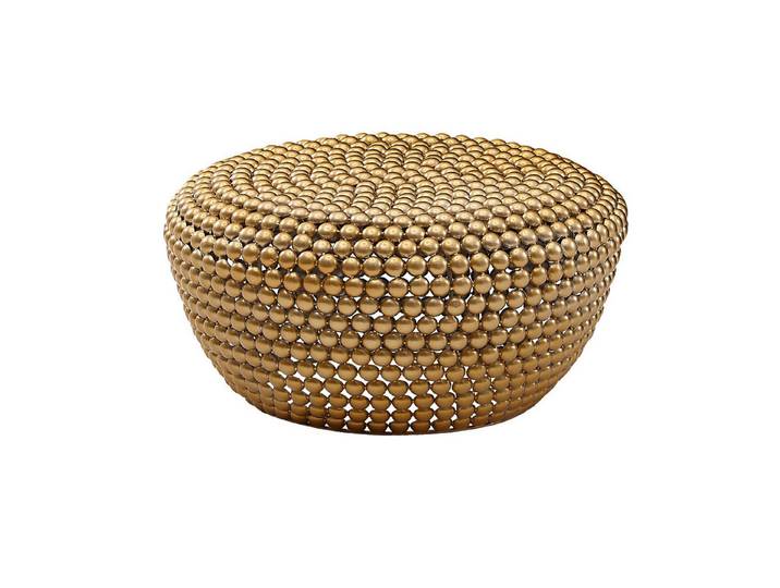 furnicato Couchtisch orientalisch 60x60x30 cm Golden (1-St), Handgefertigter Wohnzimmertisch mit Ablagefläche und Unikat-Design