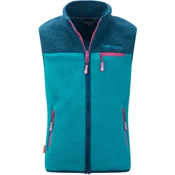 Trollkids Kinder Hemsedal Fleeceweste - 152 - dark turquoise/madeira blue/bright berry