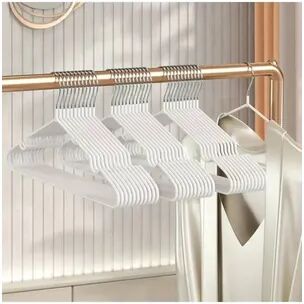 Smart Shopping Spot Durable No Slip Metal Clothes Hangers Space Saving Organizer For Bedroom, Closet, And Laundry white