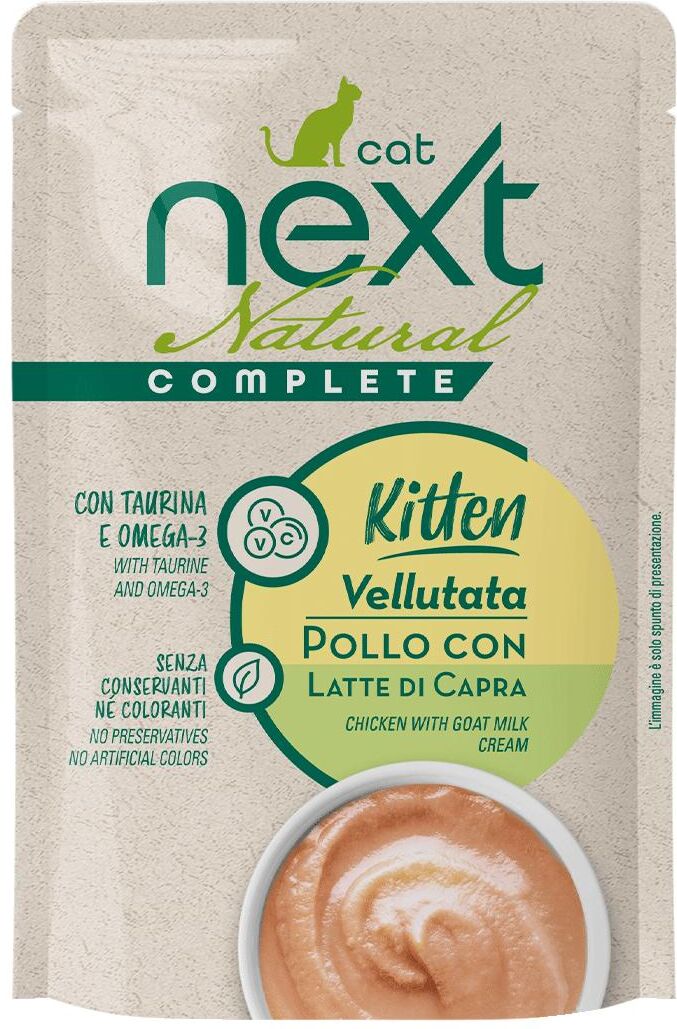 Next Cat Natural Complete Kitten Vellutata Busta Multipack 30X70G POLLO CON LATTE DI CAPRA