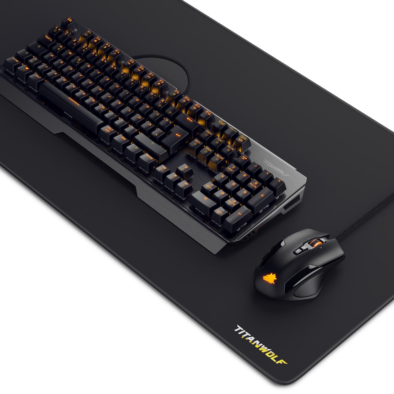 Titanwolf Gaming Set, Tastatur, Maus, XXL Mousepad