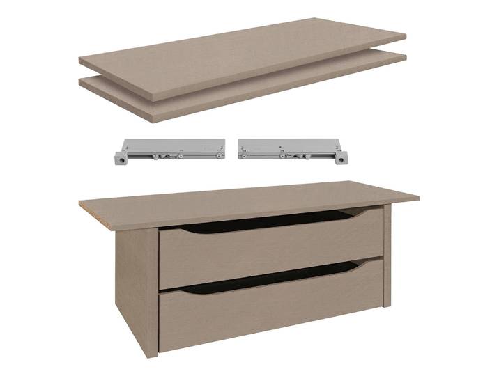Zubehörpaket Premium 225cm Beige Spanplatte, bedruckt