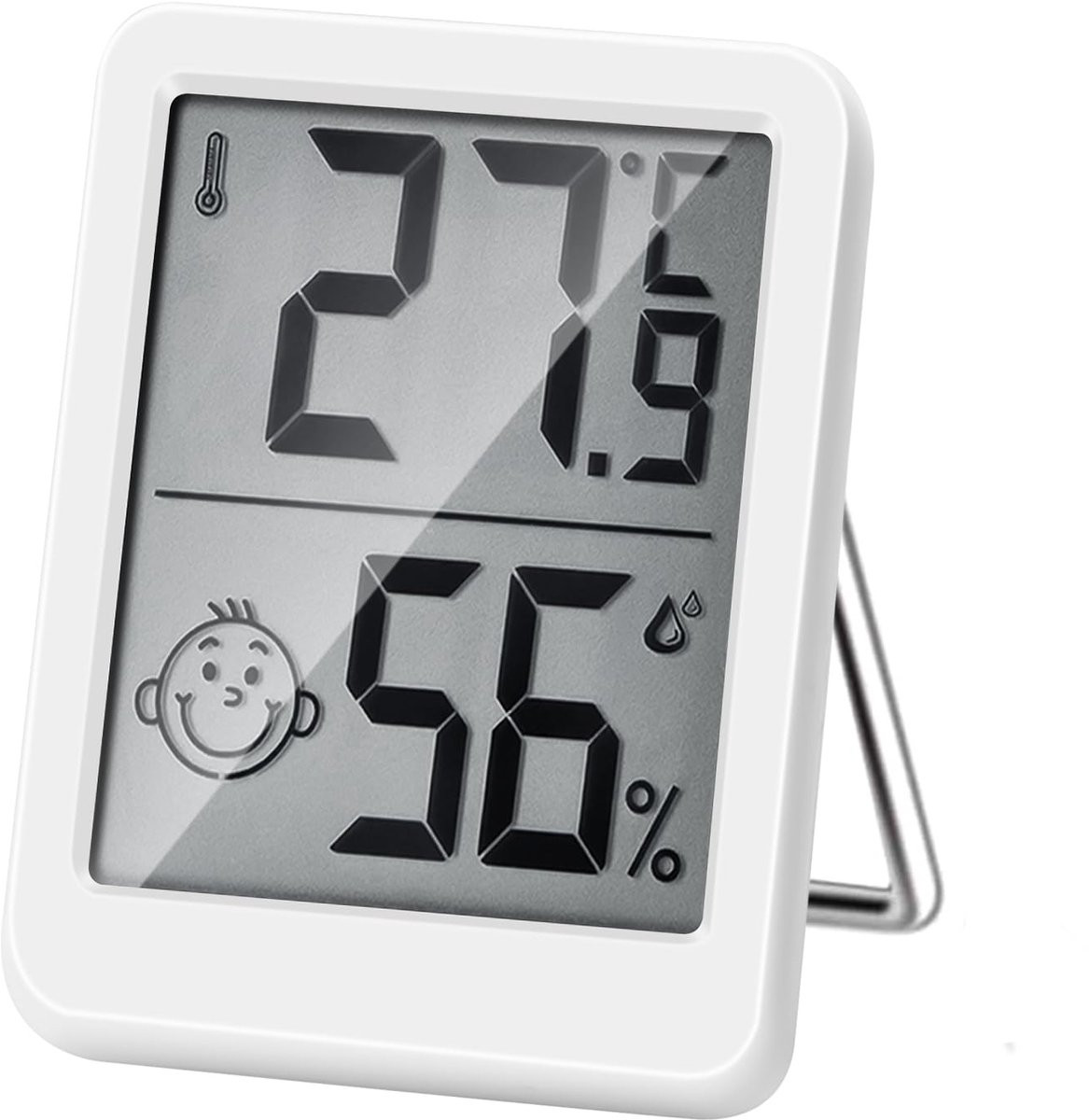 Digitale Thermometer en Hygrometer met Groot Scherm - Wit