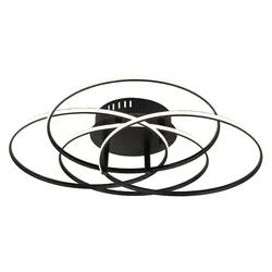 Deckenleuchte Deckenlampe Schlafzimmerleuchte Alu Ringe verstellbar schwarz LED