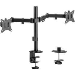 Toboli Monitorhalterung 2 Monitore 17-32" Monitorarm VESA Bildschirmhalterung (Tisch, 32", 9 kg), Monitor Halterung, Schwarz