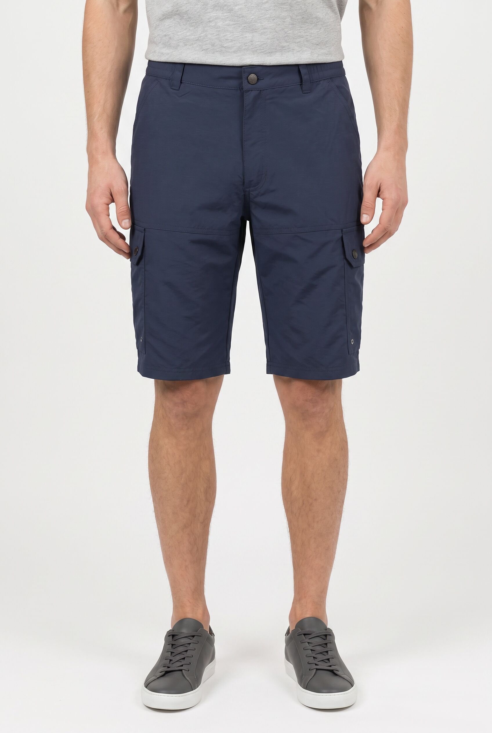 Cargobermudas ICEPEAK "H CARGOBERMUDA ANZIO", Herren, Gr. 48, N-Gr, blau (dunkelblau), Obermaterial: 100% Polyamid, Hosen Cargobermudas, mit mehreren Taschen, schnell trocknend, normale Passform dunkelblau 48, N-Gr