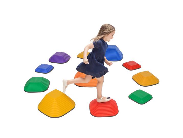 ComfortXL Balance-Trittsteine De-10179 11 Teile, rutschfest Bunt, Mehrfarbig, Kunststoff, 37x19x37 cm, Spielzeug, Sonstiges Spielzeug