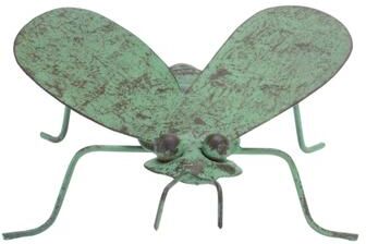 Iron Metal Bumble Bee Garden Accent (Set of 2) by Melrose in Green/black