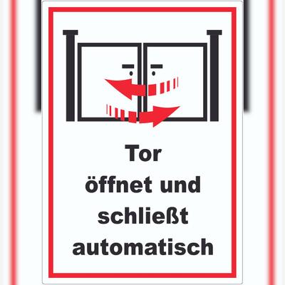 HB-Druck Tor öffnet und schließt automatisch Aufkleber A4 (210x297mm)