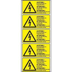 TE CONNECTIVITY Warn-Kombischild Achtung Folie selbstklebend (B x H) 105 mm x 52 mm 5 St. 1-1768020-8
