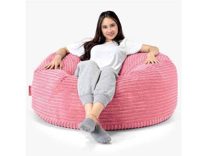 Lounge Pug, 'Mammoth' Sofa Sitzsack XXL, Riesensessel, Cord Koralle