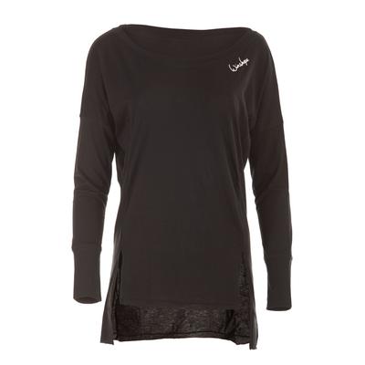 Langarmshirt WINSHAPE "MCS003", Damen, Gr. S, schwarz, 50% Modal, 50% Baumwolle, U-Boot-Ausschnitt, Shirts Langarmshirt, mit verlängertem Rückenteil