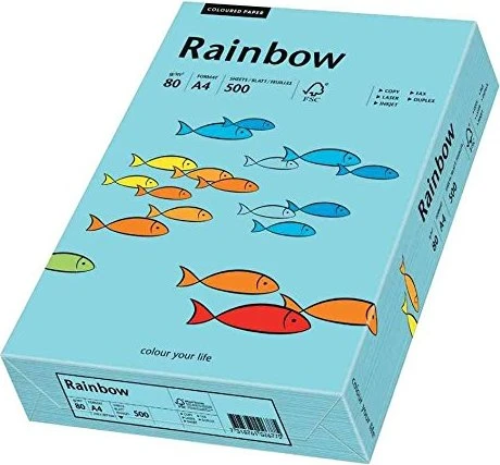 Rainbow Kopierpapier COLOURED PAPER mittelblau DIN A4 80 g/qm 500 Blatt