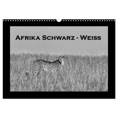 Afrika Schwarz - Weiss (Wandkalender 2026 DIN A3 quer), CALVENDO Monatskalender