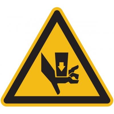 König Werbeanlagen Warnschild, Warnung vor Quetschgefahr durch Einpreßwerkzeug - praxisbewährt - 100 mm Folie selbstklebend