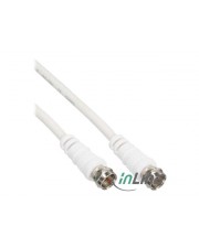 InLine HF-Kabel F-Stecker M bis M 3 m doppelt abgeschirmtes Koaxialkabel weiß (69303)