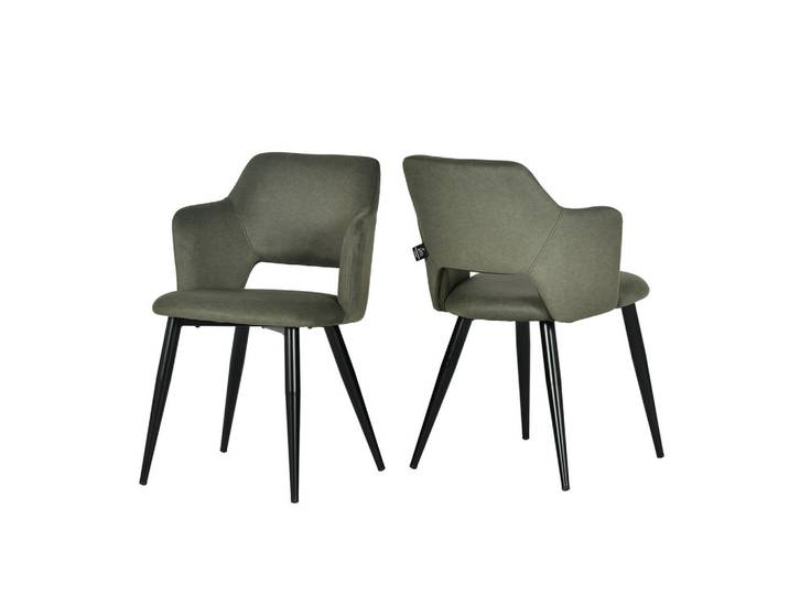 Meubles Cosy Esszimmerstuhl 2er Set Haustierfreundlich in Grün, Metall, 48x78.5x43 cm, Esszimmer, Stühle, Armlehnstühle