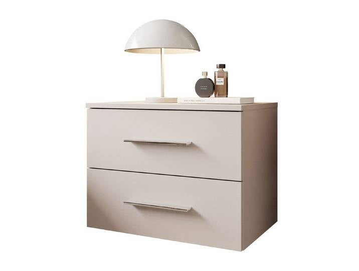 Lookway Nachttisch LINA 2S Kaschmir Hängender Nachttisch mit LED-Beleuchtung (1x Nachttisch), 55x42x37 cm