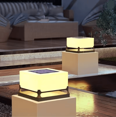 Inspire Essentials LumaPost Solar Pillar Light For Modern Outdoor Spaces m Warm White solar