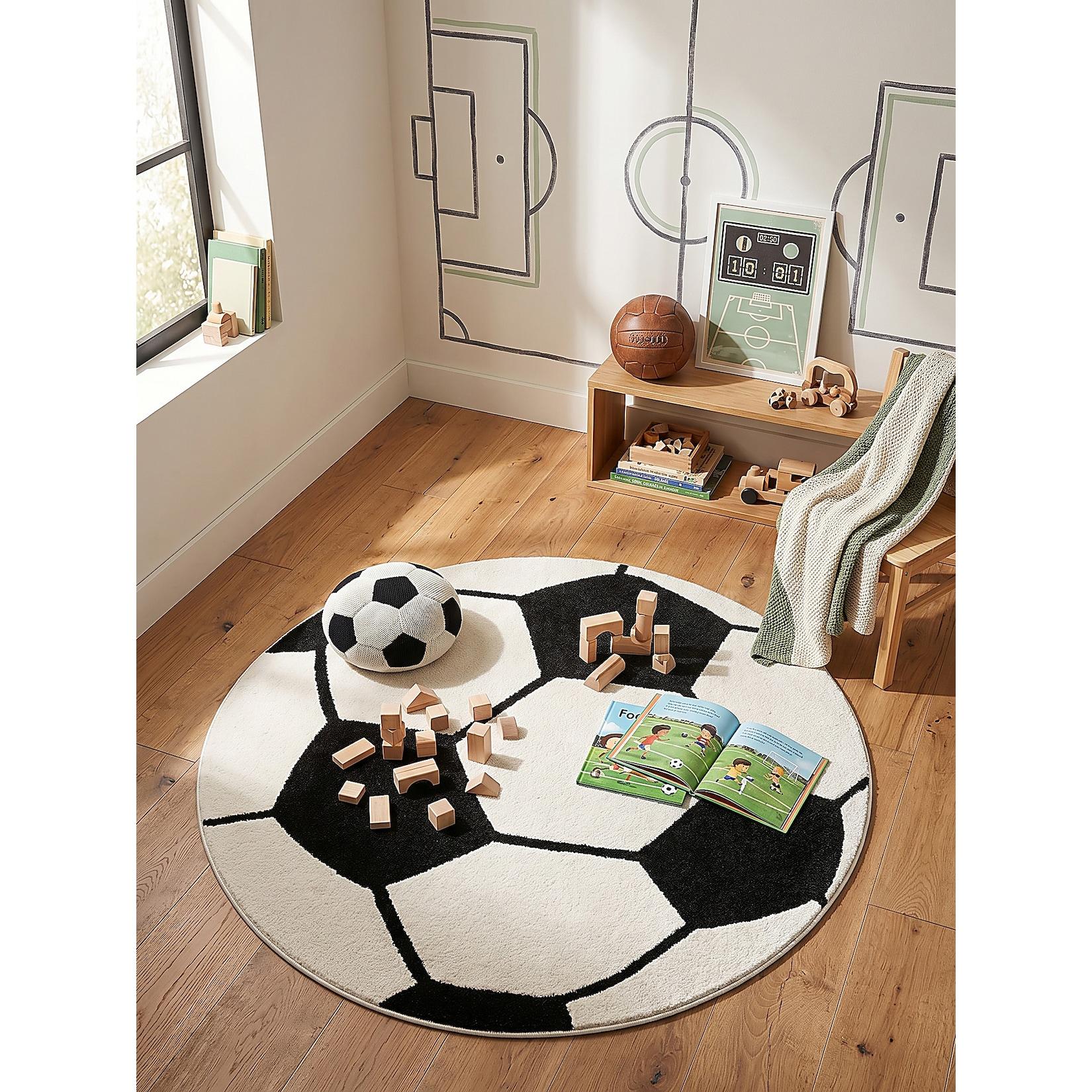 Kinderteppich Pflegeleicht Schwarz 200x200 cm - CANAZEI Kadima