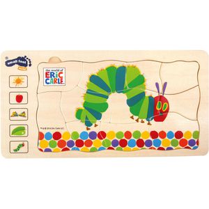 small-foot Motorikspielzeug 10431, Raupe Nimmersatt, Schichtenpuzzle aus Holz, ab 3 Jahre
