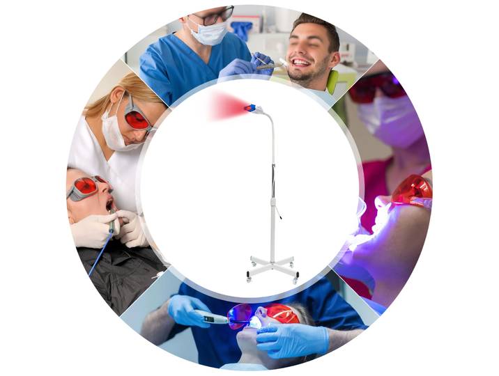 Lumière professionnelle de blanchiment des dents LED 36W avec 2 couleurs de lumière, support Mobile avec roues pour le blanchiment des dents et les soins des gencives