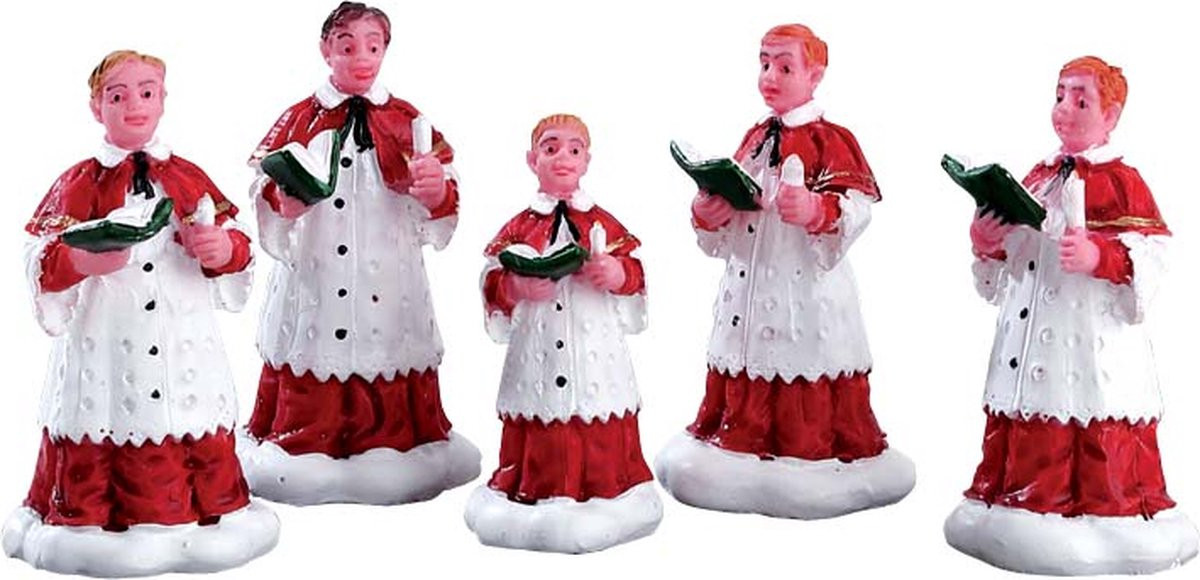 Lemax The Choir 52038 Set van 5 kerstdorp figuren voor winterdecoratie