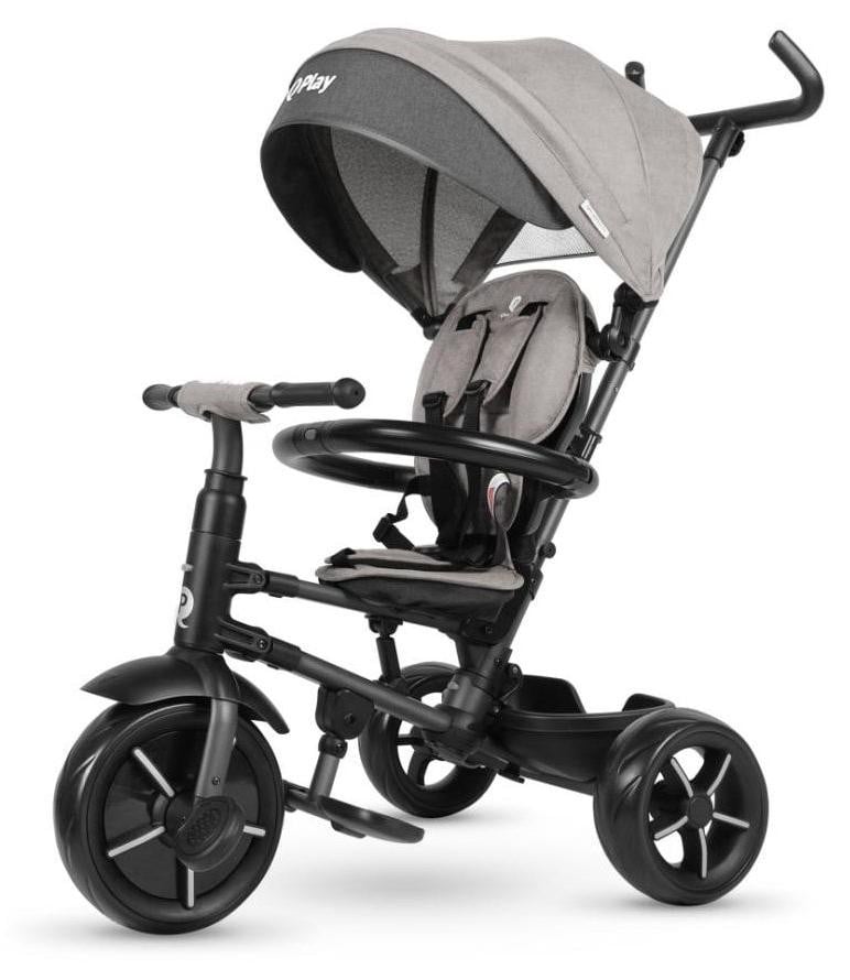 Qplay Rito Star driewieler voor kinderen met duwstang, grijs