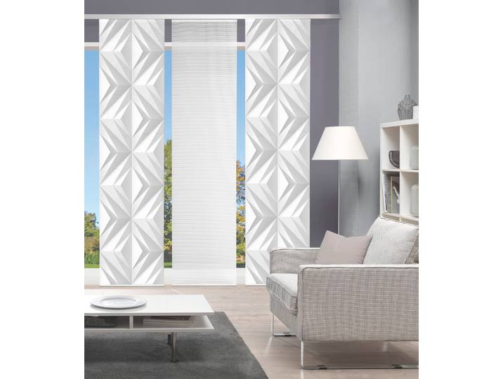 Schiebegardine VISION S FRESKO , grau, B:60cm H:260cm, Polyester, Gardinen, Schiebegardine, DIGITALDRUCK