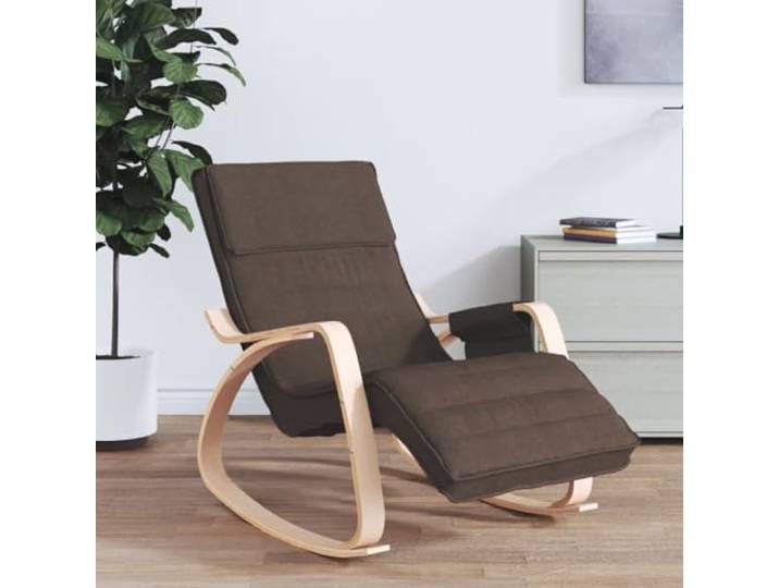Xolmizyn Schaukelstuhl, Relaxsessel aus Stoff mit Birkenholz-Gestell Sanfte Schwingbewegung, Ergonomisch gepolsterte Sitzfläche, Modernes Design