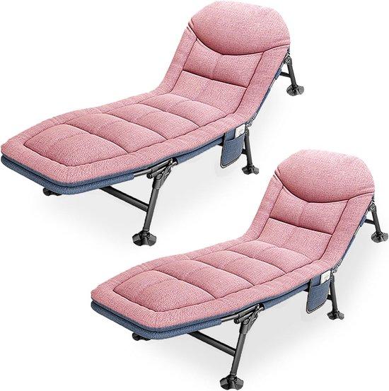Großes Camping-Beistellbett für eine Person - Klappbar und verstellbarer Schlafsackbett mit Matratze