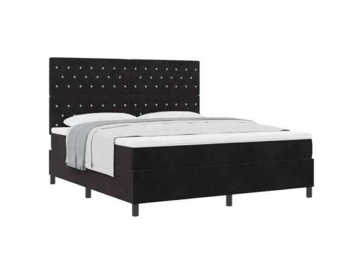 vidaXL Boxspringbett mit Matratze Schwarz 180 x 200 cm Samt Flexibel für deinen Komfort, Ideales Gleichgewicht für jede Schlafposition, Weniger Bewegungsübertragung
