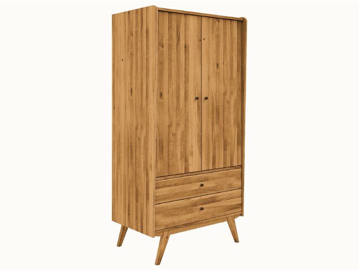 Drehtüren-Kleiderschrank Lasala - 2-türig - Wildeiche