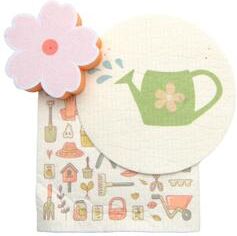 IH Casa Decor 3Pc Cleaning Set Dish Cloth & Sponge Spring Garden - Set of 6
