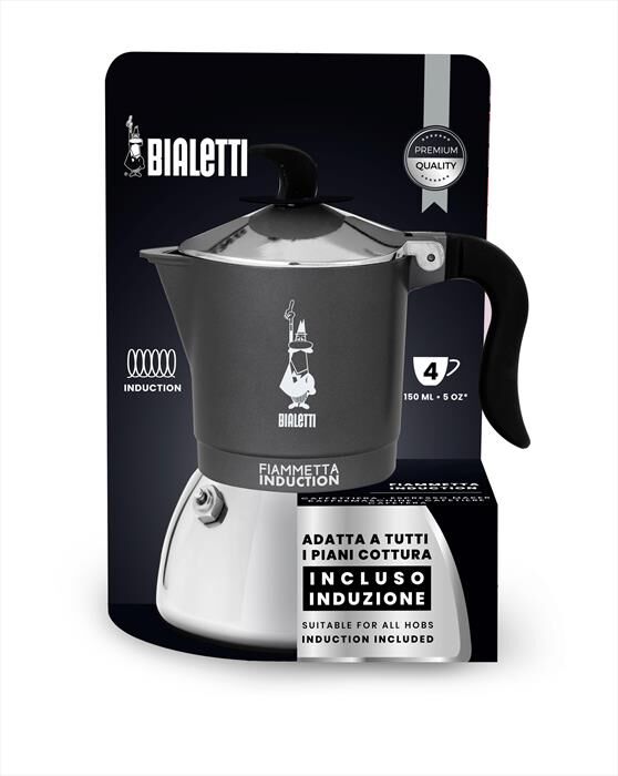 Bialetti Caffettiera Fiammetta Ind. 4tz-grigio