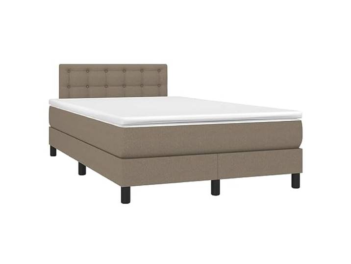 KKgypkn Boxspringbett mit Taschenfederkern und Matratze Taupe 120x190 cm Stoff, höhenverstellbares Kopfteil, mittelharte Unterstützung