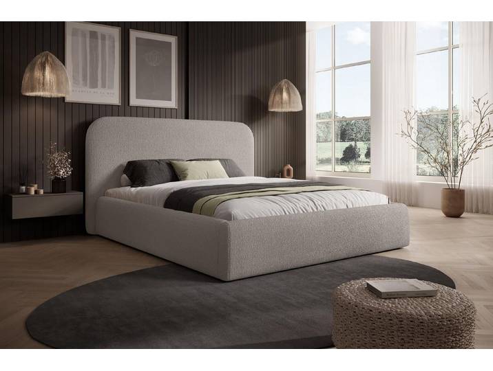Compleo Polsterbett Doppelbett, Bett mit Kopfteil, minimalistisches Bett, Schlafzimmermöbel