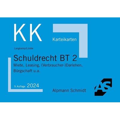 Karteikarten Schuldrecht BT 2, Sonstige von Tobias Langkamp,Jan Stefan Lüdde, Alpmann und Schmidt, 978-3-86752-902-0