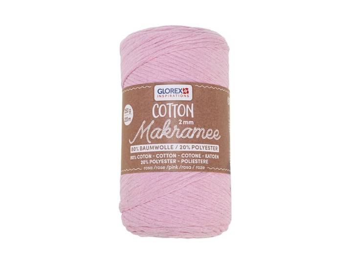 Glorex Makramee Cotton Rosa 2mm 250g