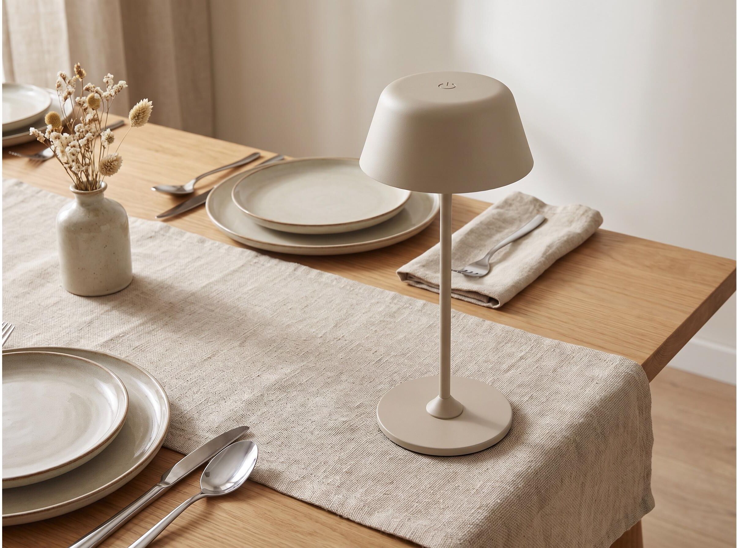 COCON LED Tischleuchte "Tischleuchte mit Ladestation, Pawica, Beige", beige, Leuchten, LED Tischleuchte beige Einheitsgröße