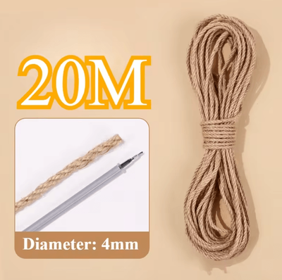 Inspire Curations ClawCraft Natural Sisal Rope For DIY Cat Scratching Posts & Climbing Frames 4mm 20m