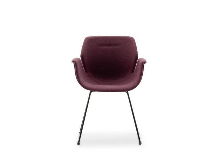 Raum.Freunde Tooon Stuhl - Textilgewebe Braveheart Damson 29 - Kufengestell Metall schwarz Industrial, Modern, Skandinavisch