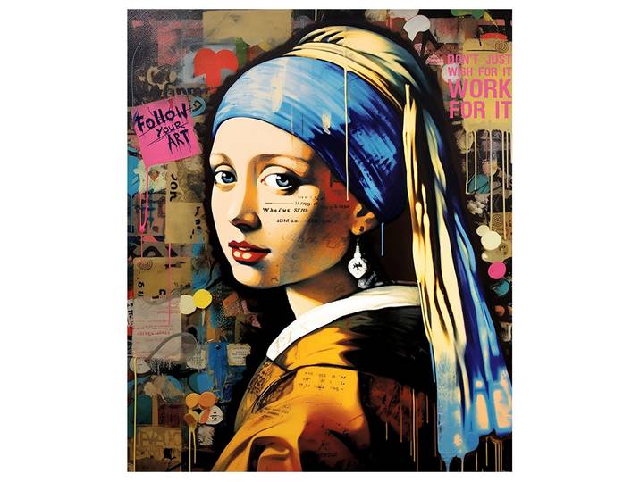 Glasbild Modern Girl With Ear Jewellery image LAND