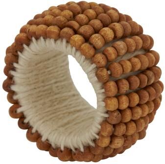 Saro Lifestyle Napkin Rings With Wooden Bead Design (Set of 4)