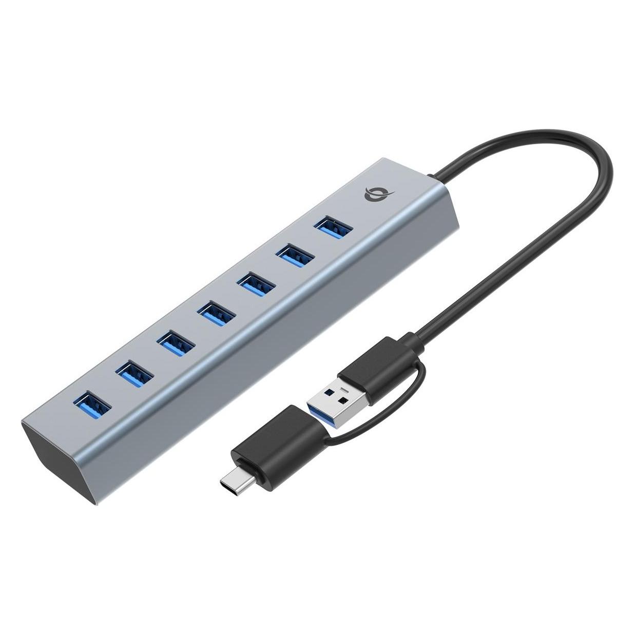 Conceptronic USB-Hub 7-Port 3.0 ->7x3.0 5Gbps ink PW.Adapter (USB-A, 7 Ports) (HUBBIES21GP)