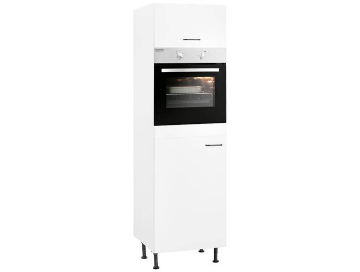 Backofen/Kühlumbauschrank OPTIFIT Elga , weiss (weiß, weiß), B:60cm H:211,8cm T:58,4cm, Holzwerkstoff, Schränke, Backofen/Kühlumbauschrank, mit Soft-Close-Funktion, höhenverstellbaren Füssen, Breite 60 cm