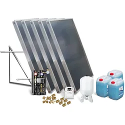 Solar-Paket Brauchwasser 5x AMP 2.0 Flachkollektor 10,05 qm Flachdachmontage